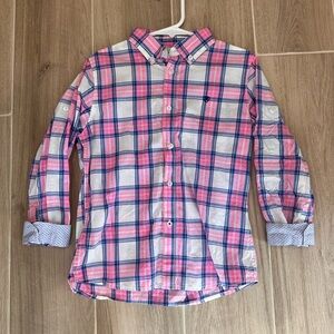 Mayoral size 5 light pink, bright pink, white, and blue with contrasting cuffs